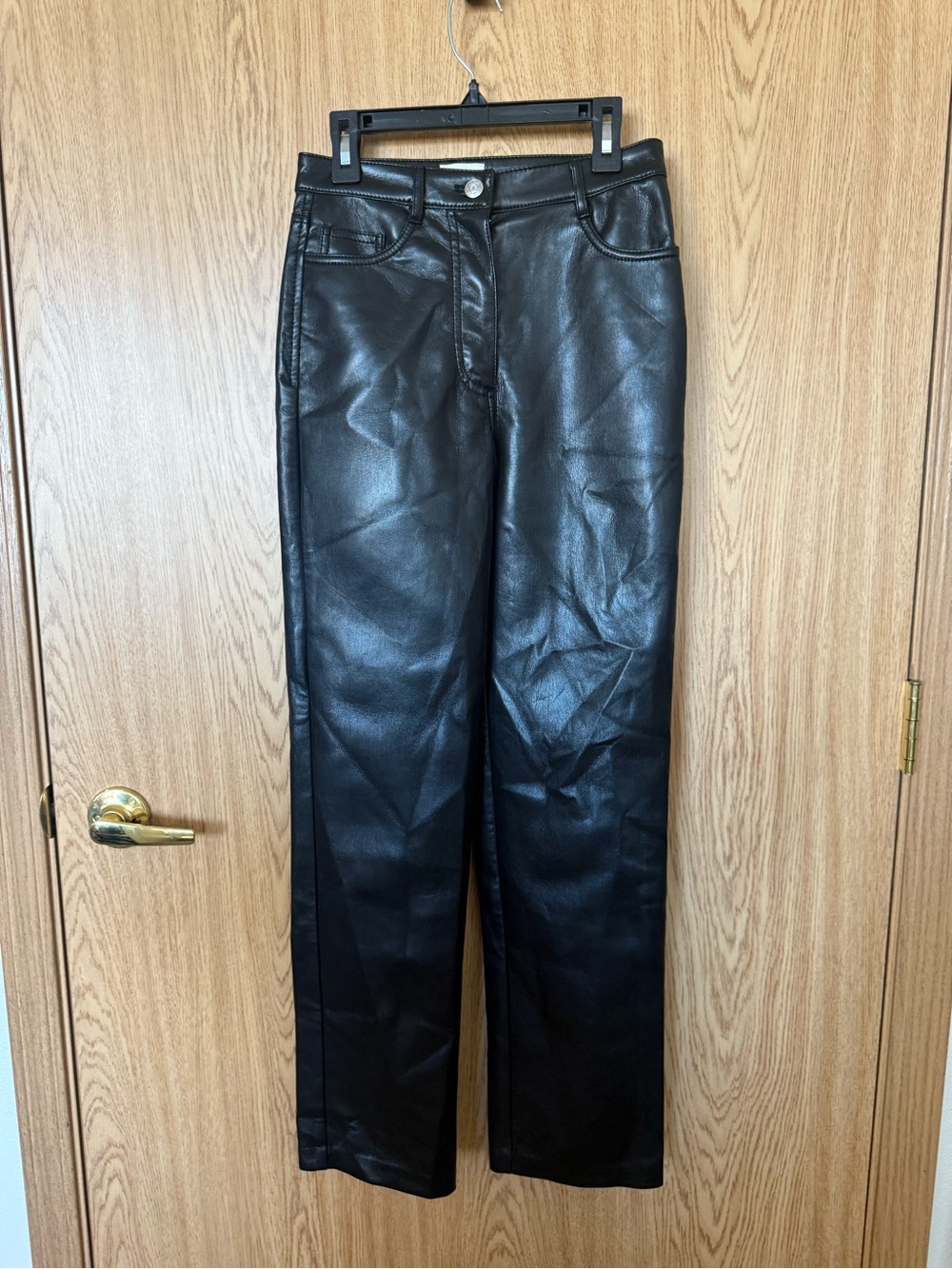 Wilfred Black Women's Faux Leather Straight-Leg Jeans